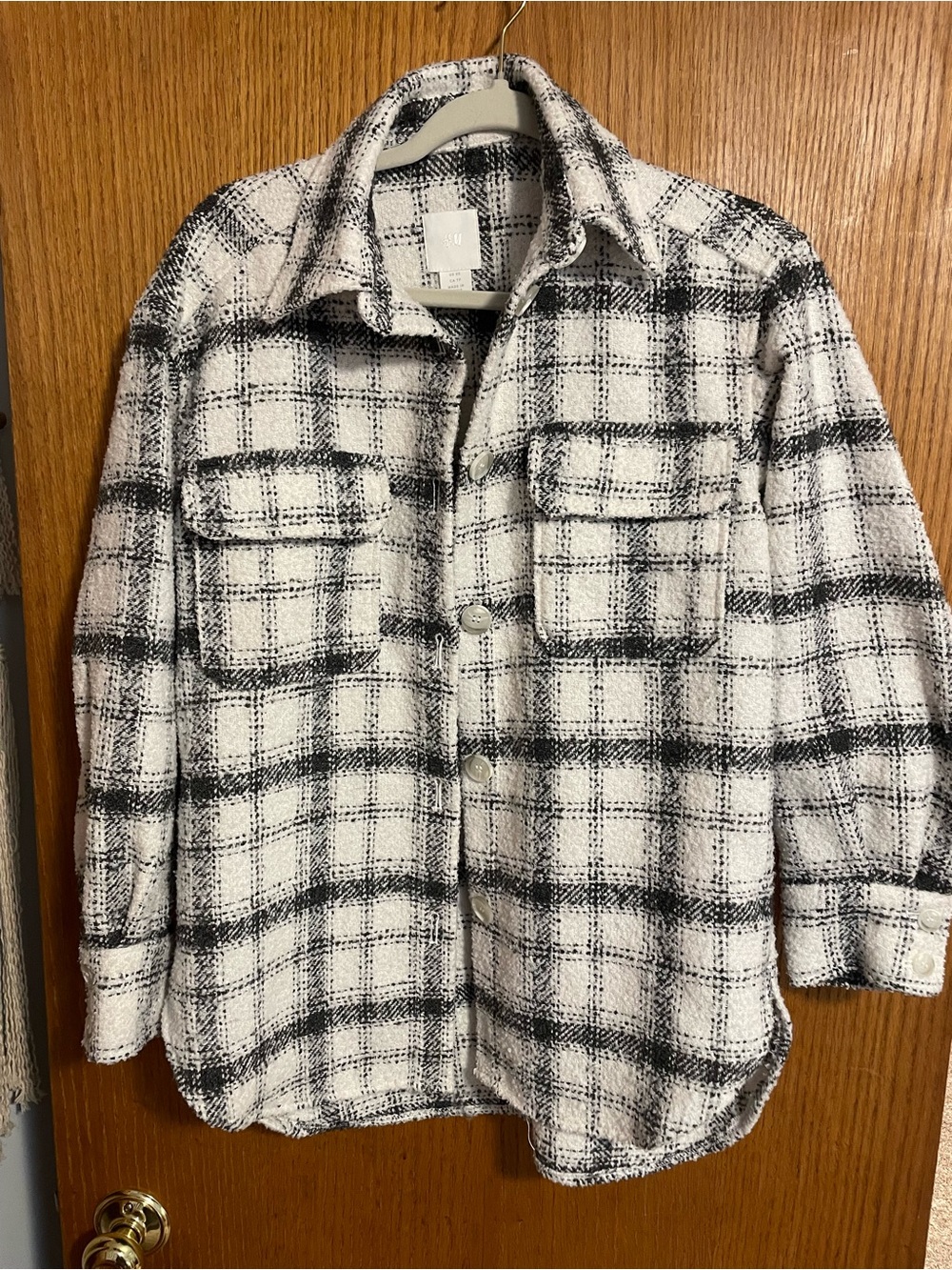 Plaid Shacket Flannel Cozy Shirt Oversized Sm H & M
